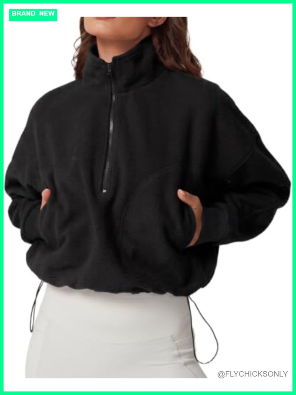 Women's Half Zip Fleece Short Pullover Sweatshirt Sherpa Sweater Top